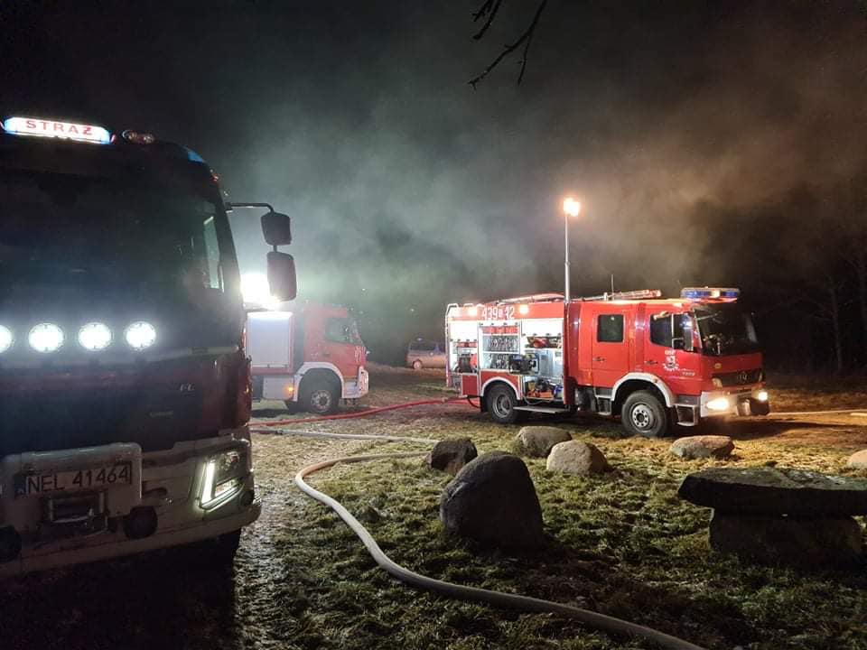 OSP KSRG Nowa Wieś Ełcka Alarmowo do pożaru sauny.