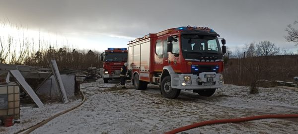 Pożar magazynu w miejscowości Mioduńskie .