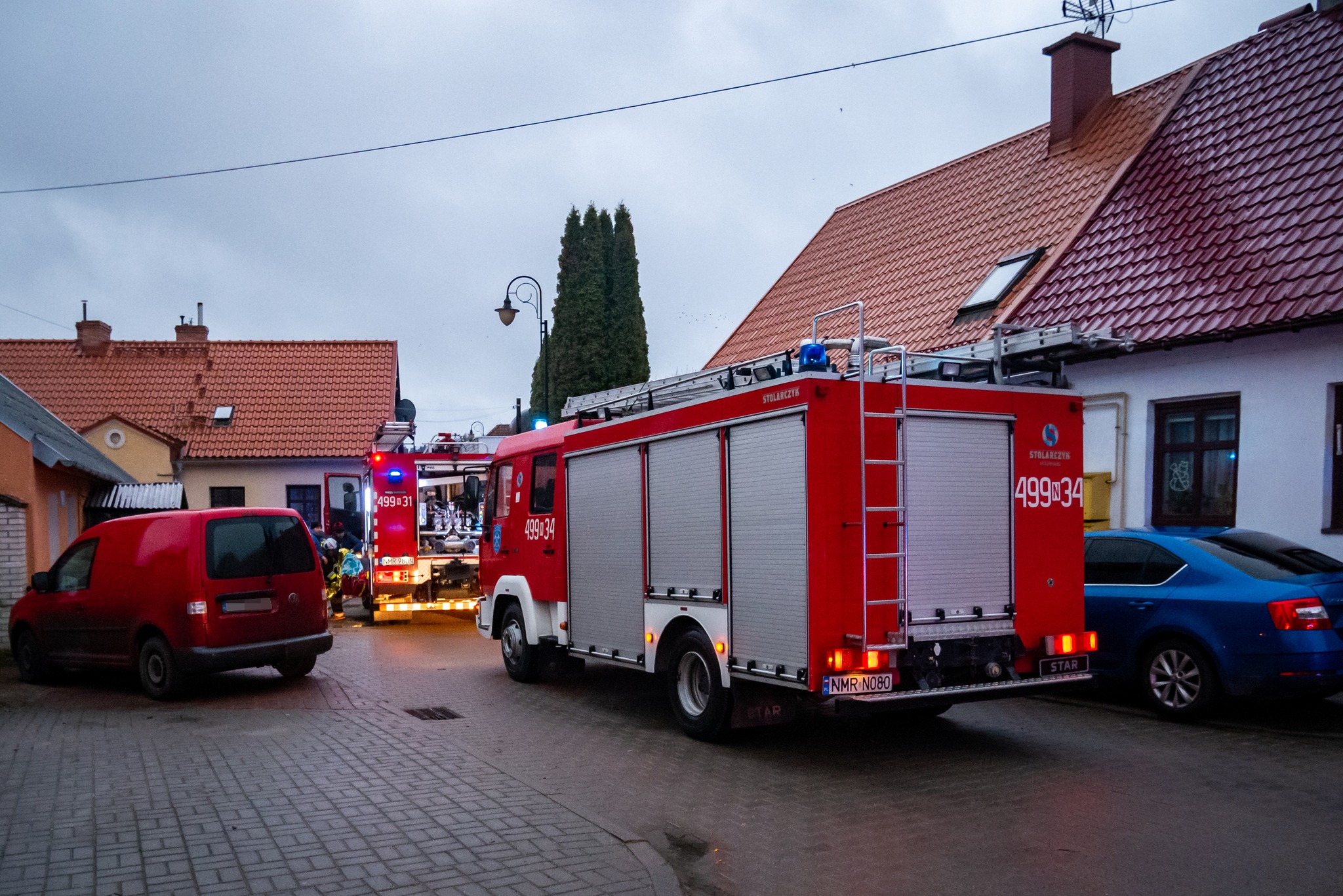 OSP Mikołajki-wezwani do pożaru mieszkania.
